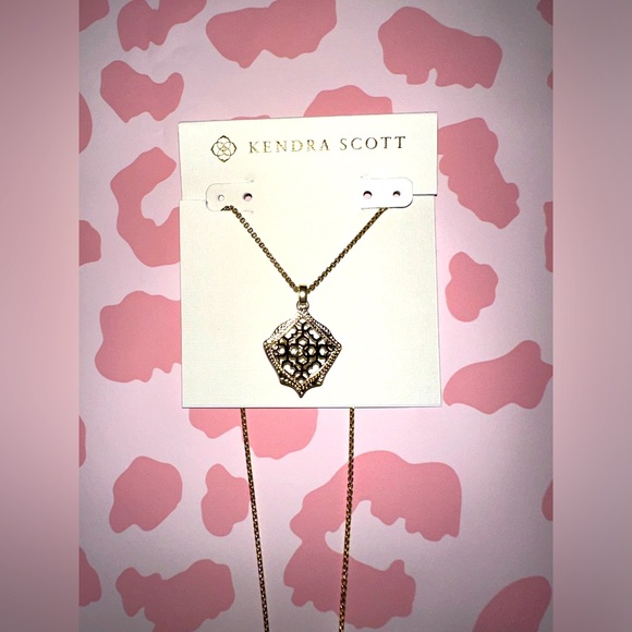 Kendra Scott | Gold Kacey Long Pendant Necklace in Filigree | NEW - Picture 2 of 8